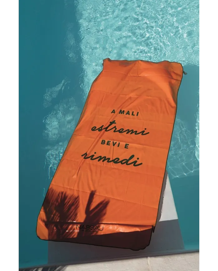 NASSAU Telo mare arancione con custodia Nassau