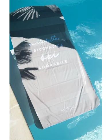 NASSAU Telo mare beige bianco con custodia Nassau Beige/Bianco