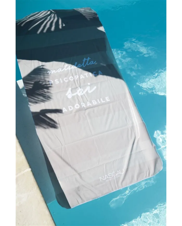 NASSAU Telo mare beige bianco con custodia Nassau Beige/Bianco