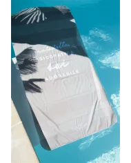 NASSAU Telo mare beige bianco con custodia Nassau Beige/Bianco