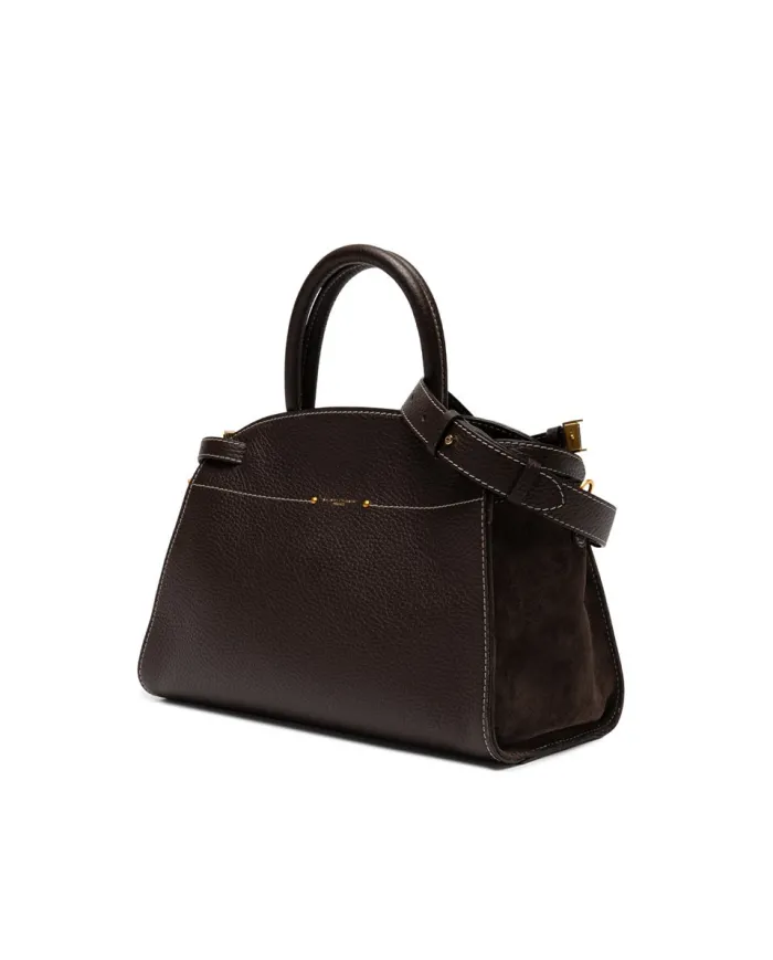 Gianni Chiarini Borsa grande pelle e camoscio Farah Testa moro