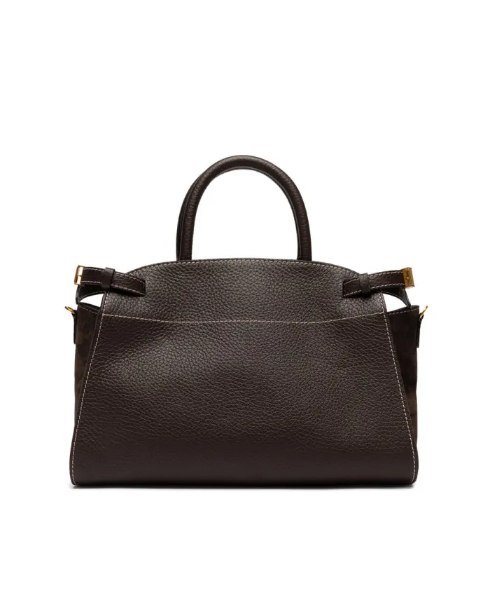 Gianni Chiarini Borsa grande pelle e camoscio Farah Testa moro