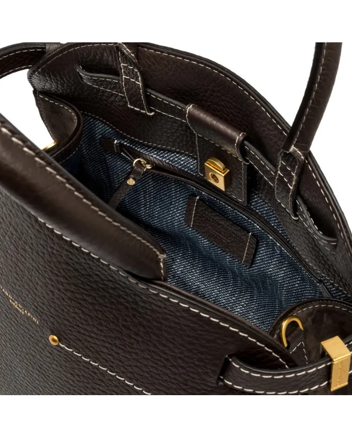 Gianni Chiarini Borsa grande pelle e camoscio Farah Testa moro