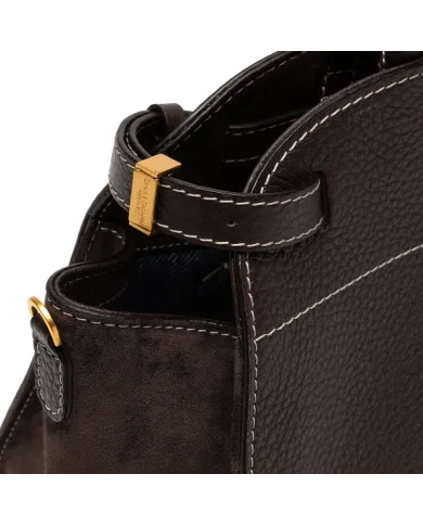 Gianni Chiarini Borsa grande pelle e camoscio Farah Testa moro