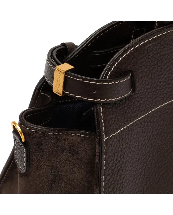 Gianni Chiarini Borsa grande pelle e camoscio Farah Testa moro