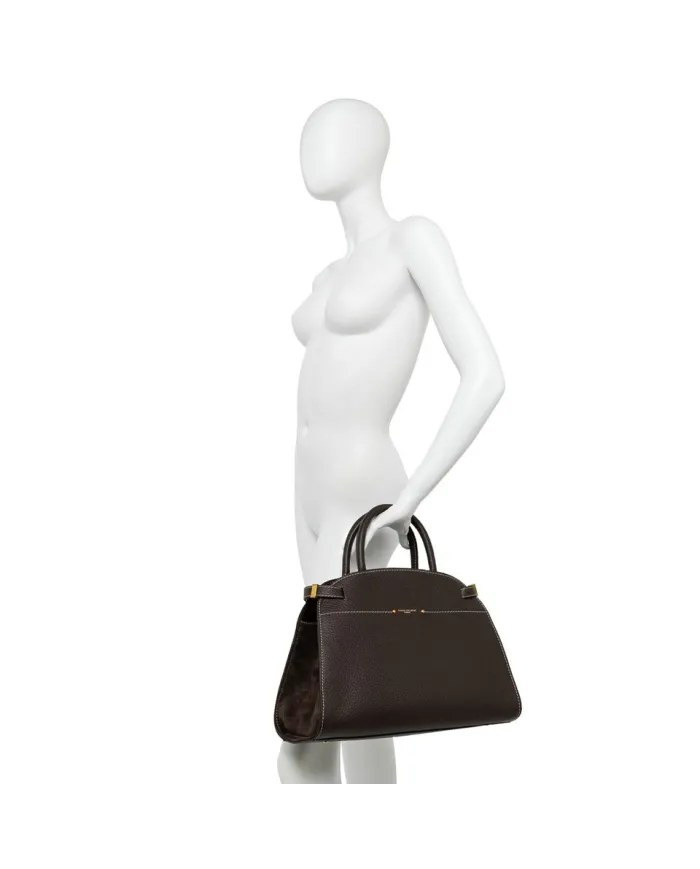 Gianni Chiarini Borsa grande pelle e camoscio Farah Testa moro