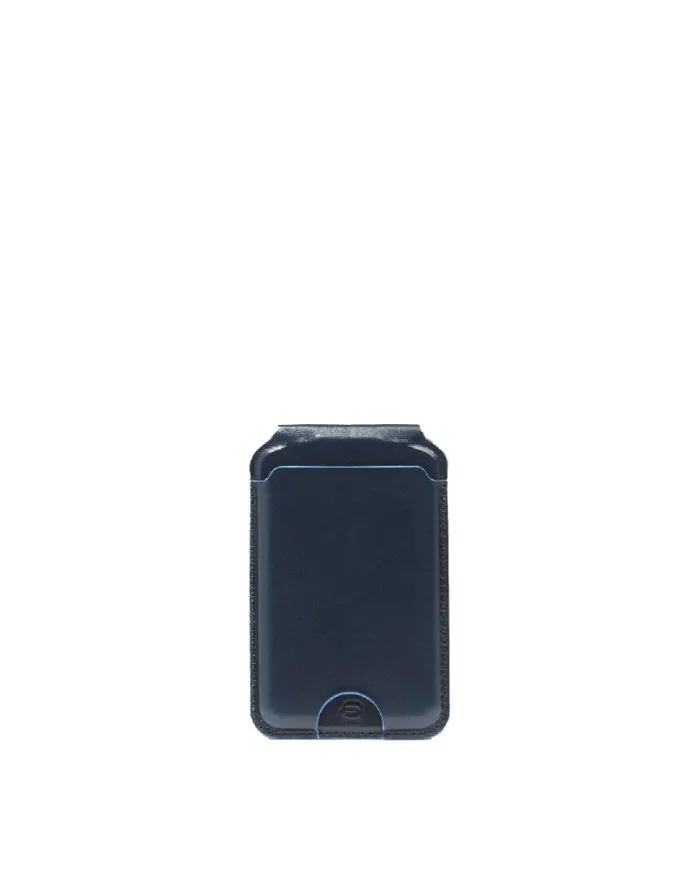 Piquadro Portacarte magsafe in pelle Blue square