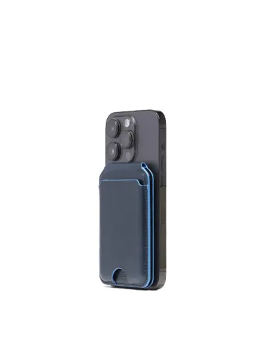 Piquadro Portacarte magsafe in pelle Blue square