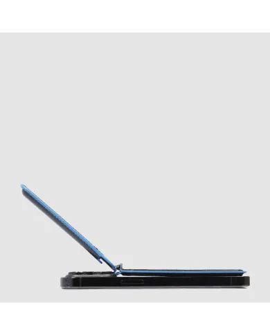 Piquadro Portacarte magsafe in pelle Blue square