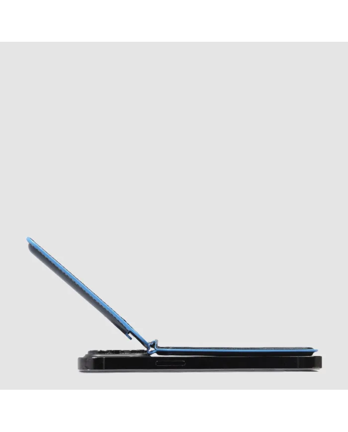 Piquadro Portacarte magsafe in pelle Blue square