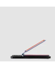 Piquadro Portacarte magsafe in pelle Blue square Cuoio