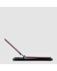 Piquadro Portacarte magsafe in pelle Blue square Cuoio