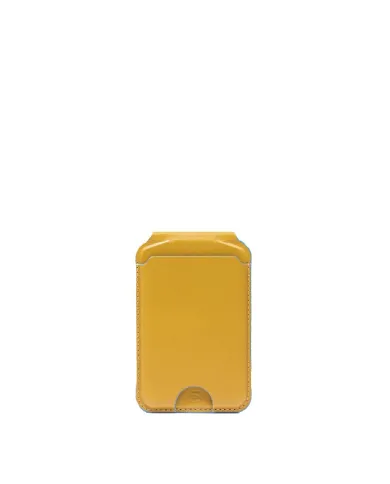 Piquadro Portacarte magsafe in pelle Blue square Giallo
