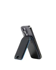 Piquadro Portacarte magsafe in pelle Blue square Nero