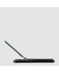 Piquadro Portacarte magsafe in pelle Blue square Nero