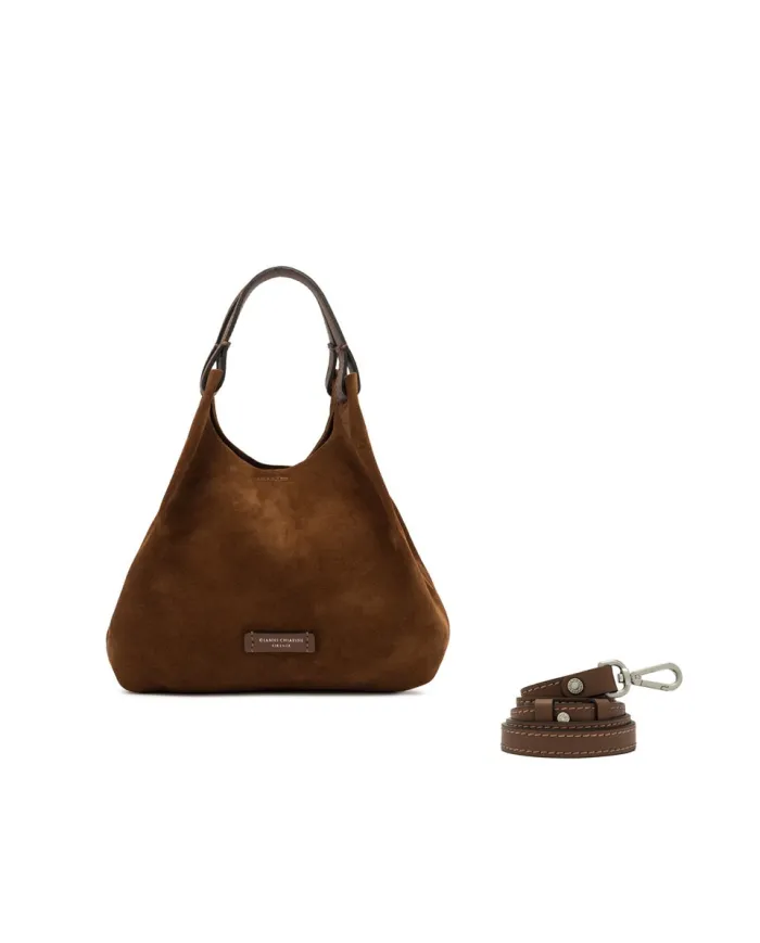 Gianni Chiarini Borsa a mano scamosciata Dua Cognac