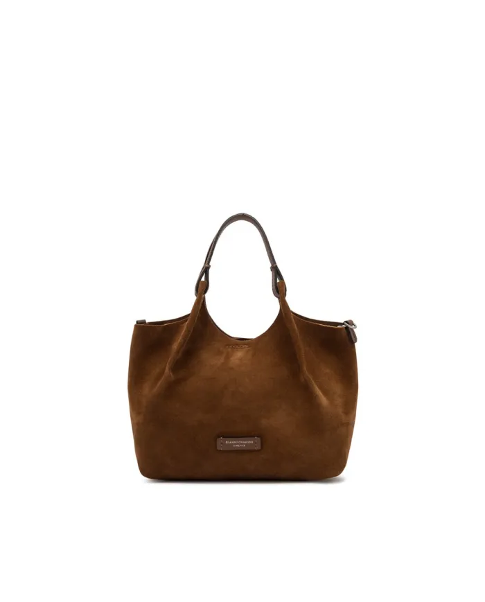 Gianni Chiarini Borsa a mano scamosciata Dua Cognac