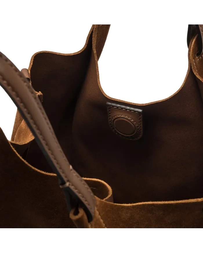 Gianni Chiarini Borsa a mano scamosciata Dua Cognac