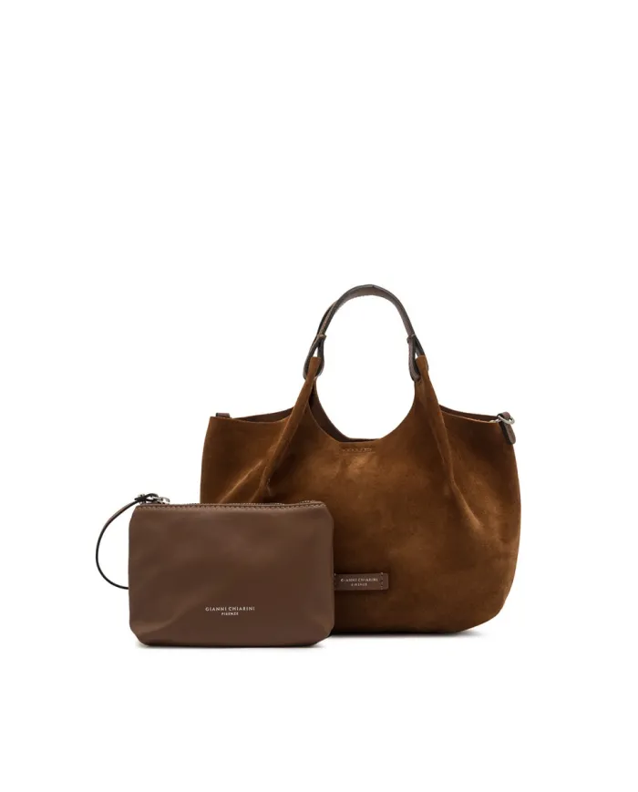 Gianni Chiarini Borsa a mano scamosciata Dua Cognac