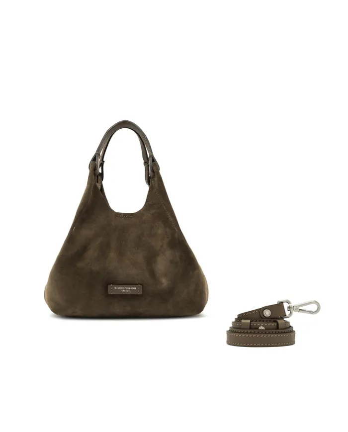 Gianni Chiarini Borsa a mano scamosciata Dua Cognac