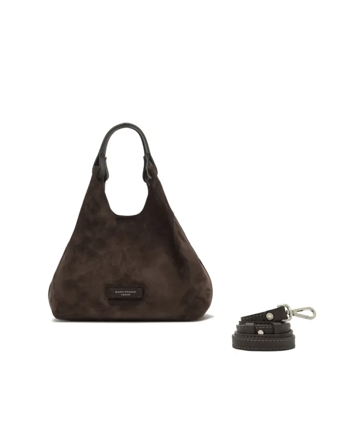 Gianni Chiarini Borsa a mano scamosciata Dua Testa moro