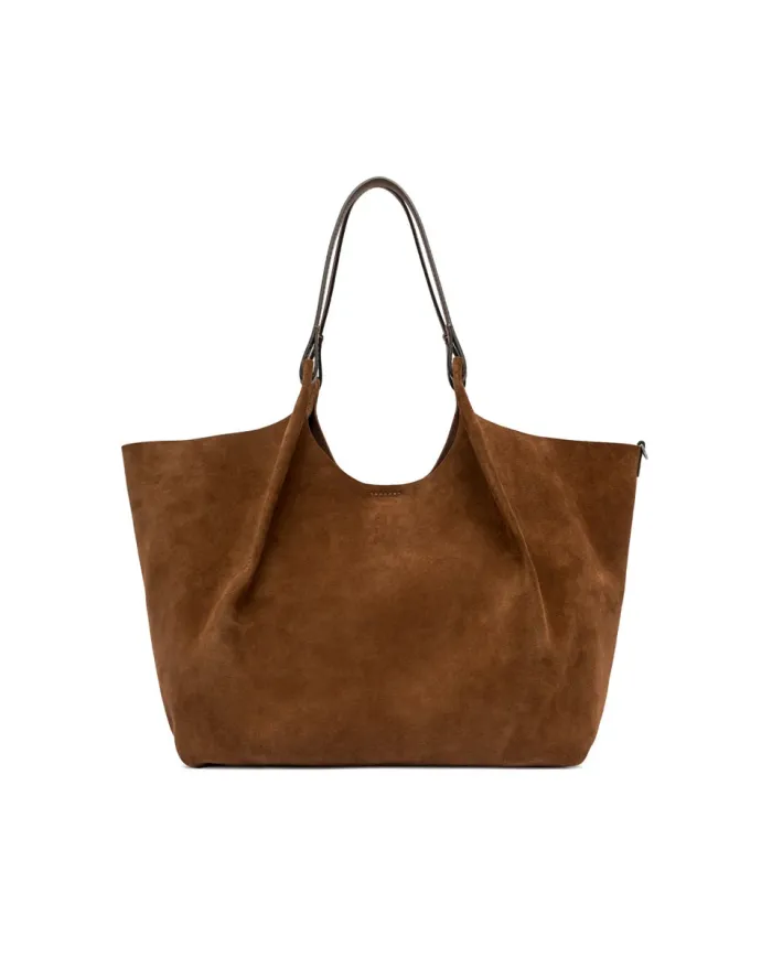 Gianni Chiarini Borsa grande scamosciata Dua Cognac