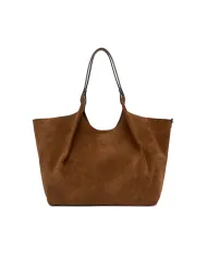 Gianni Chiarini Borsa grande scamosciata Dua Cognac