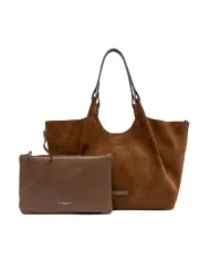 Gianni Chiarini Borsa grande scamosciata Dua Cognac