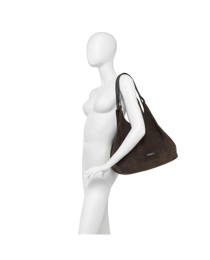 Gianni Chiarini Borsa grande scamosciata Dua Cognac