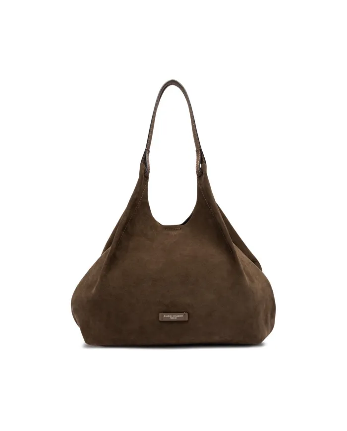 Gianni Chiarini Borsa grande scamosciata Dua Cognac