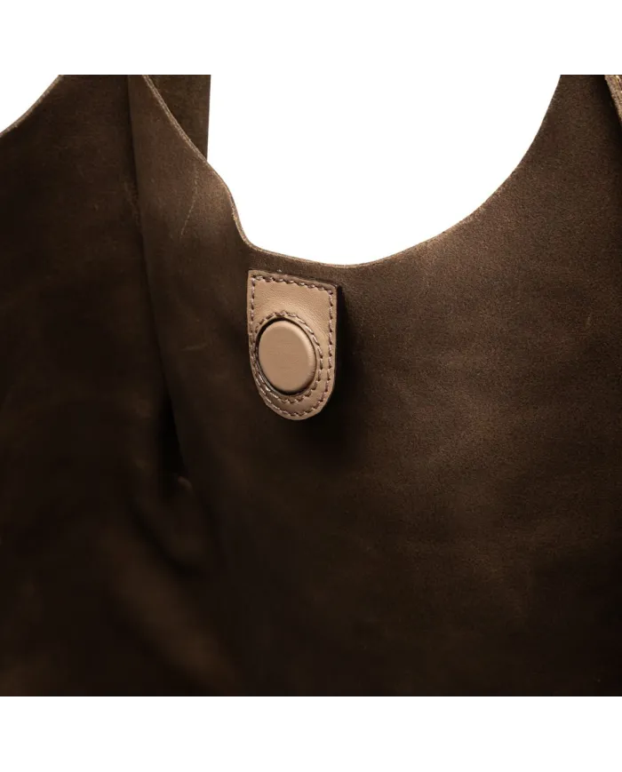 Gianni Chiarini Borsa grande scamosciata Dua Cognac