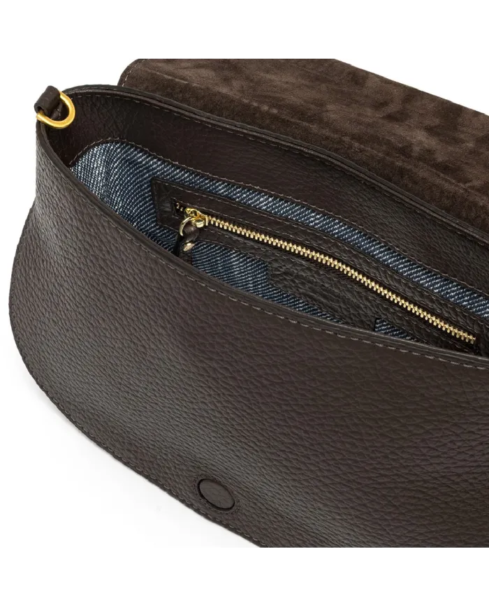 Gianni Chiarini Borsa piccola pelle e camoscio Olga Testa moro