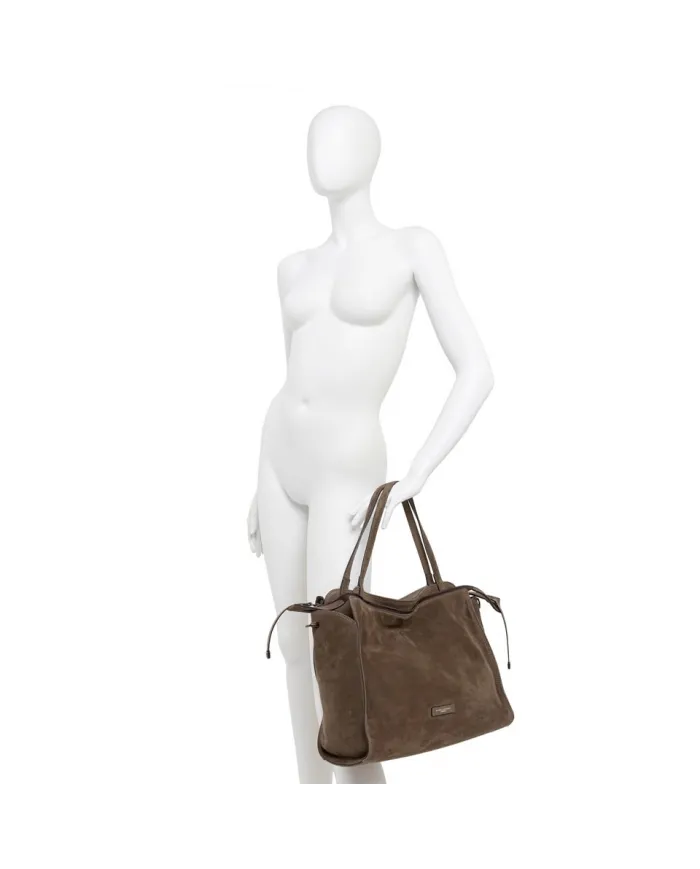 Gianni Chiarini Borsa grande pelle scamosciata Janis Cognac Gianni Chiarini Borsa grande pelle scamosciata Janis Cognac