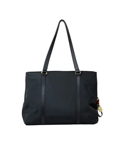 Nannini Shopping bag tessuto pelle Liberty Nero/Rosso Nannini Shopping bag tessuto pelle Liberty Nero/Rosso
