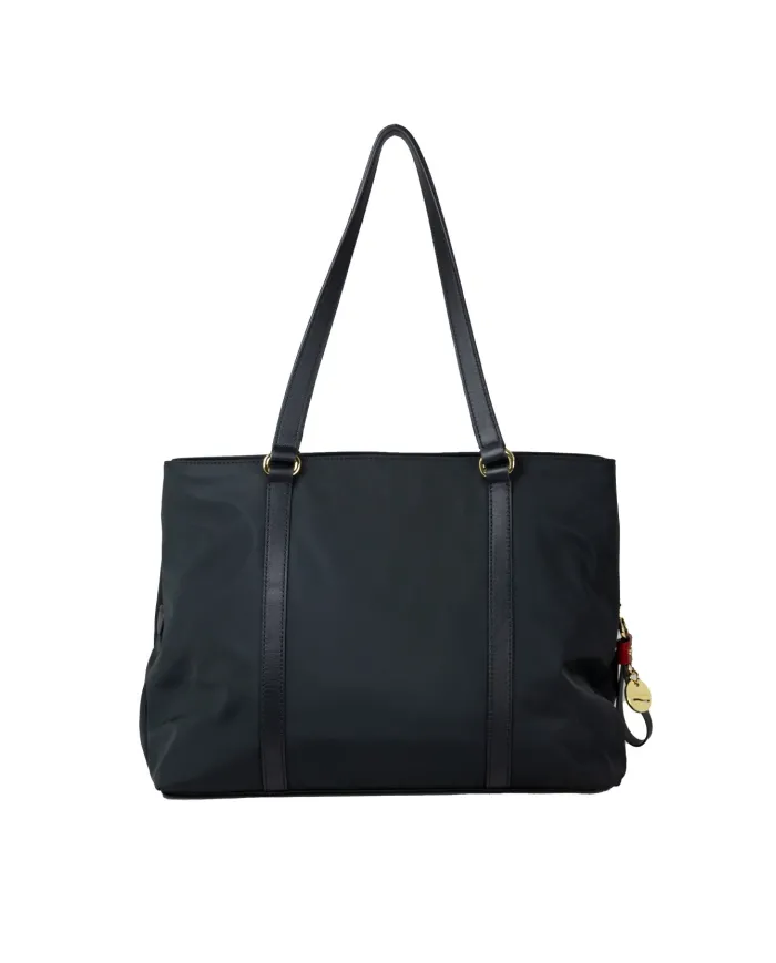 Nannini Shopping bag tessuto pelle Liberty Nero/Rosso Nannini Shopping bag tessuto pelle Liberty Nero/Rosso