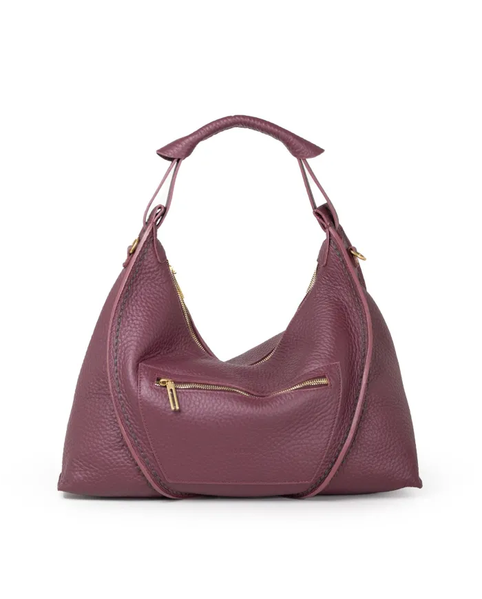 Visona Borsa a tracolla in pelle Nora Bordeaux Visona Borsa a tracolla in pelle Nora Bordeaux