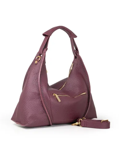 Visona Borsa a tracolla in pelle Nora Bordeaux
