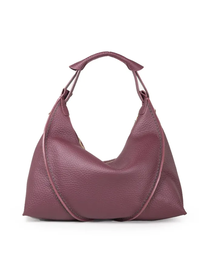 Visona Borsa a tracolla in pelle Nora Bordeaux Visona Borsa a tracolla in pelle Nora Bordeaux