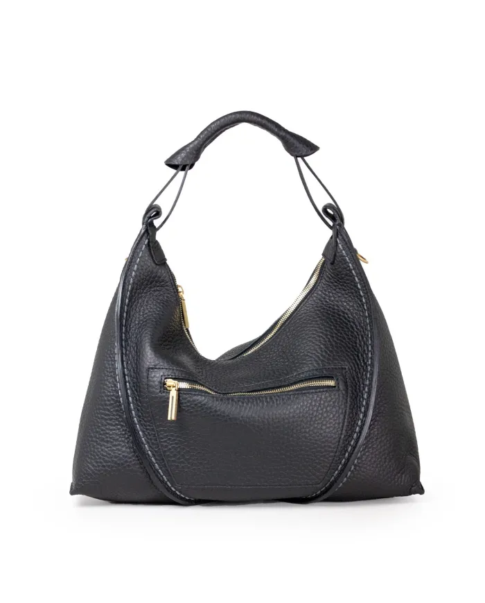 Visona Borsa a tracolla in pelle Nora Nero Visona Borsa a tracolla in pelle Nora Nero