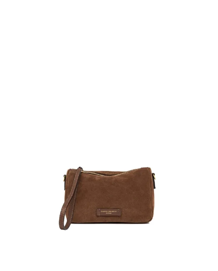Gianni Chiarini Borsa piccola scamosciata Nora pouch Cognac