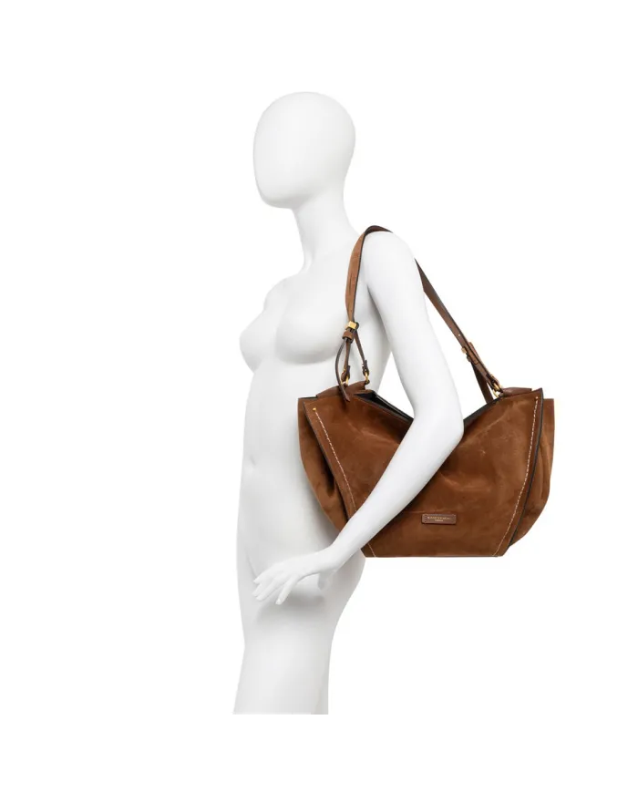 Gianni Chiarini Borsa grande camoscio Bloom Cognac