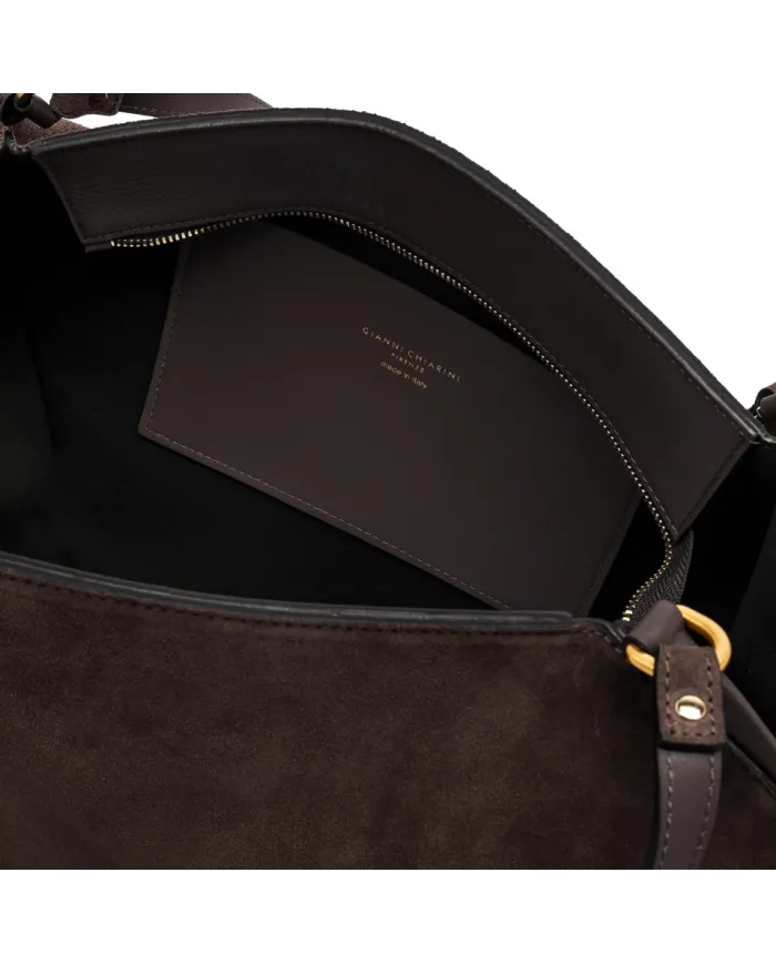 Gianni Chiarini Borsa grande camoscio Bloom Testa moro