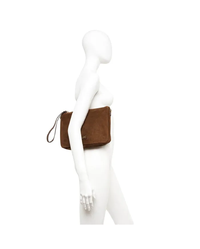 Gianni Chiarini Borsa grande scamosciata Nora pouch Cognac