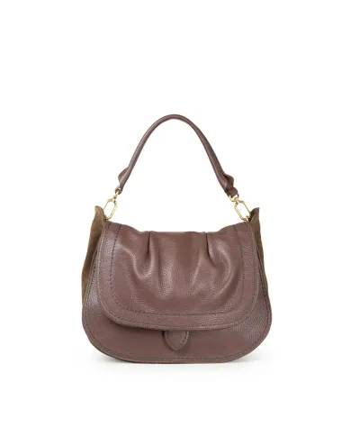 Visona Borsa a tracolla in pelle Sella Testa moro