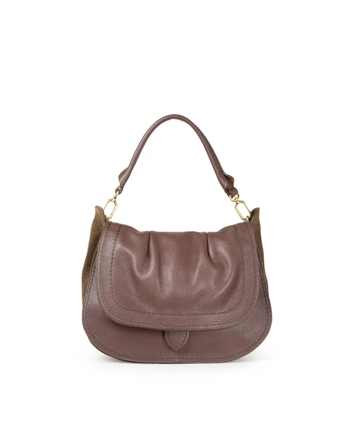 Visona Borsa a tracolla in pelle Sella Testa moro