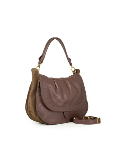 Visona Borsa a tracolla in pelle Sella Testa moro