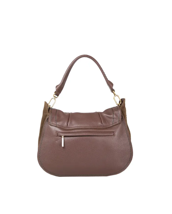 Visona Borsa a tracolla in pelle Sella Testa moro