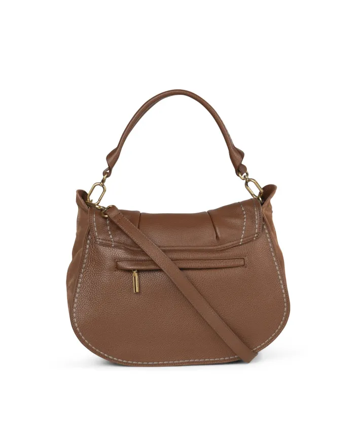 Visona Borsa a tracolla in pelle Sella Marrone