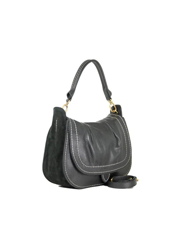 Visona Borsa a tracolla in pelle Sella Nero