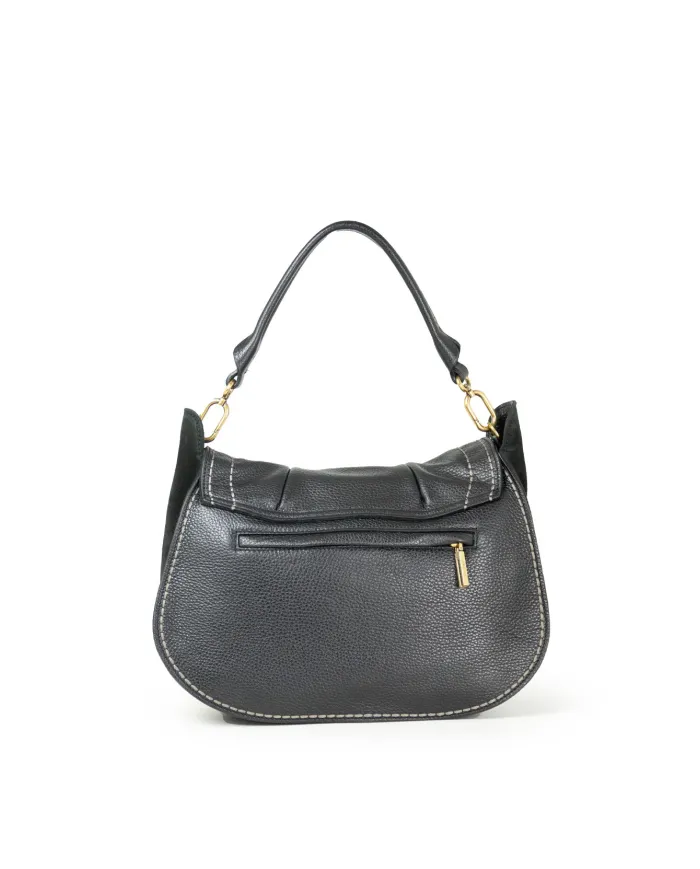 Visona Borsa a tracolla in pelle Sella Nero